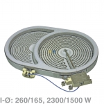 Strahlheizkrper 260x165mm 2300/1500W 230V oval