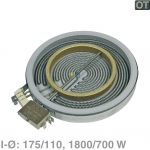 Strahlheizkrper 175/110mm 1800/700W 230V, OT!