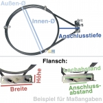 Heizelement Heiluft 2450W 230V Electrolux 125024921600/3 auch Whirlpool 481225928106 Alternative fr Backofen