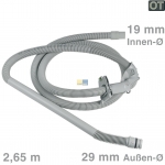 Ablaufschlauch gerade/gerade Kunststoffendstck/19mm 2,65m, OT!