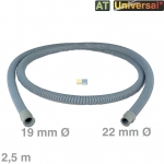 Ablaufschlauch gerade/gerade19/22mm 2,5m, Universal! AT!