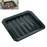 Grillblech/Ofenblech 380x330mm 30mm hoch emailliert, mit Lochung
