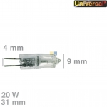 Lampe Halogenlampe G4 20W 12V 300C, Universal!