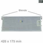 Fettfilter eckig Metall 420x175mm, vorne