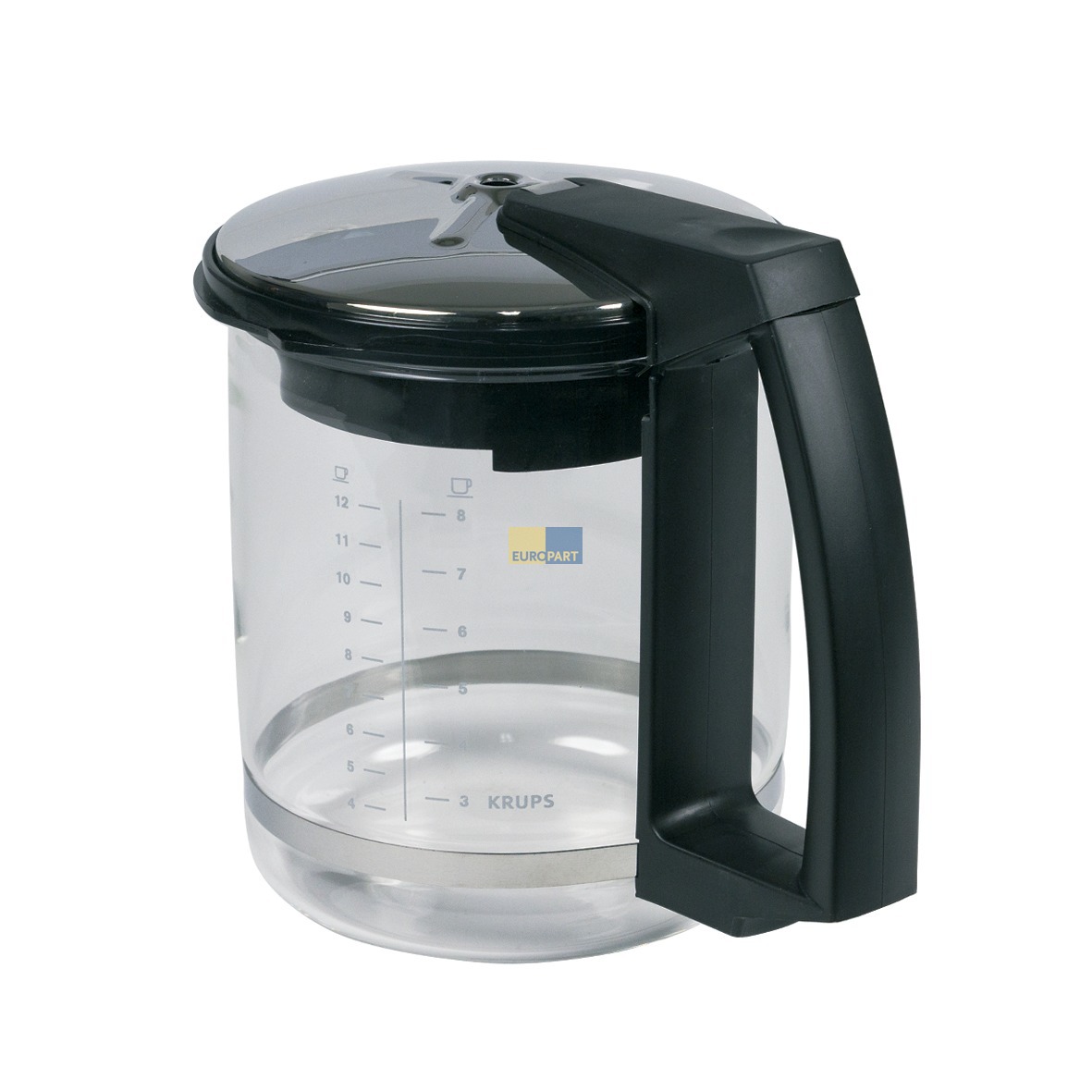 Caraffa Nera Per Caffettiera Krups F0464210F 8 Tazze: Ricambio Originale