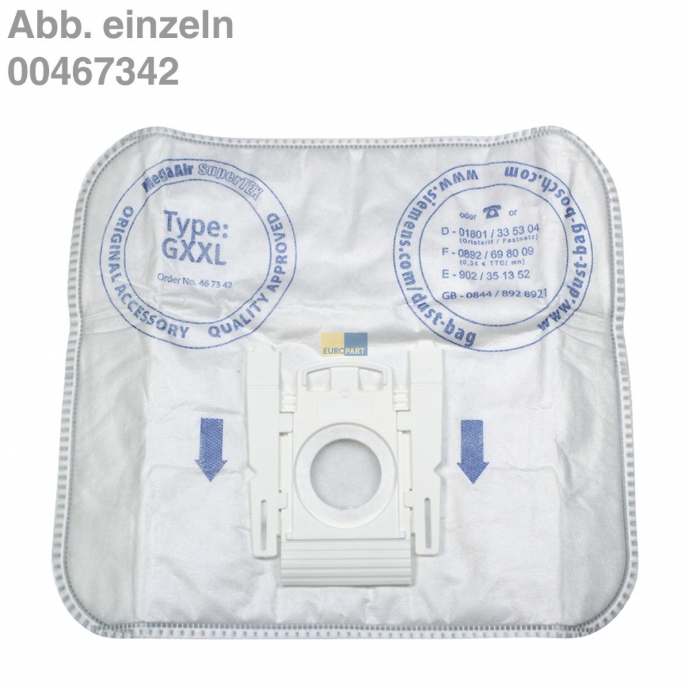 Filterbeutel BOSCH Typ GXXL / Typ GXL, Typ G ALL 4 Stk