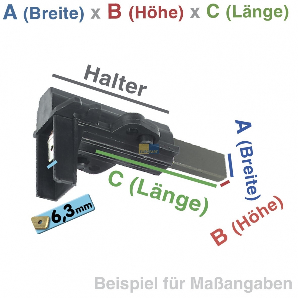 Kohlen kpl. mit Halter 4,8mmAMP -R-, AT!