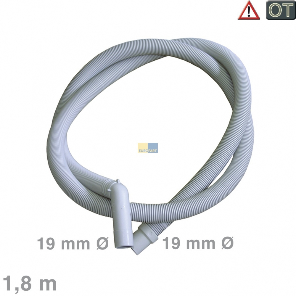 Ablaufschlauch Winkel/gerade 19/19mm 1,8m, OT!