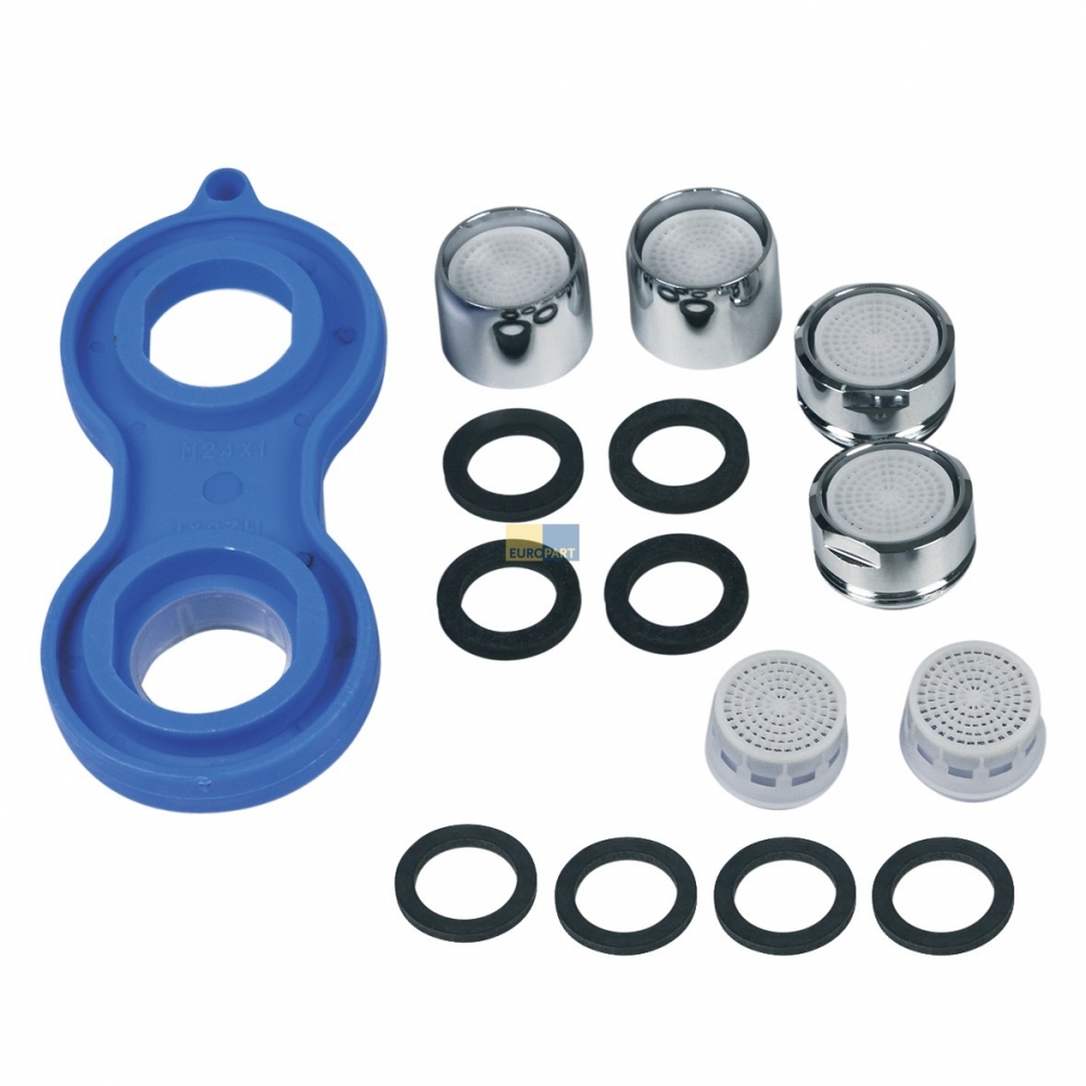 Strahlregler-Set M22 M24 Eins�tze mit Werkzeug f�r Druck-Armaturen 15-teilig