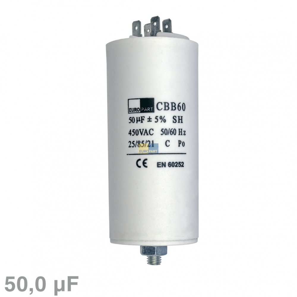 Kondensator 50,00F 450V mit Steckfahnen
