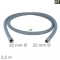 Ablaufschlauch gerade/gerade 22/22mm 2,5m, Universal! AT!